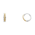 14K Two Tone Gold Rope Design Huggies