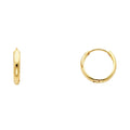 14K Yellow Gold Plain Huggies