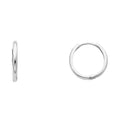 14K White Gold Plain Huggies