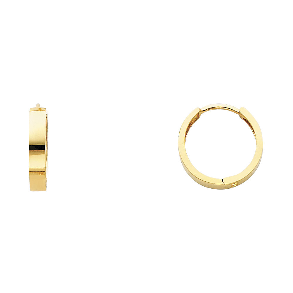 14K Yellow Gold Plain Huggies