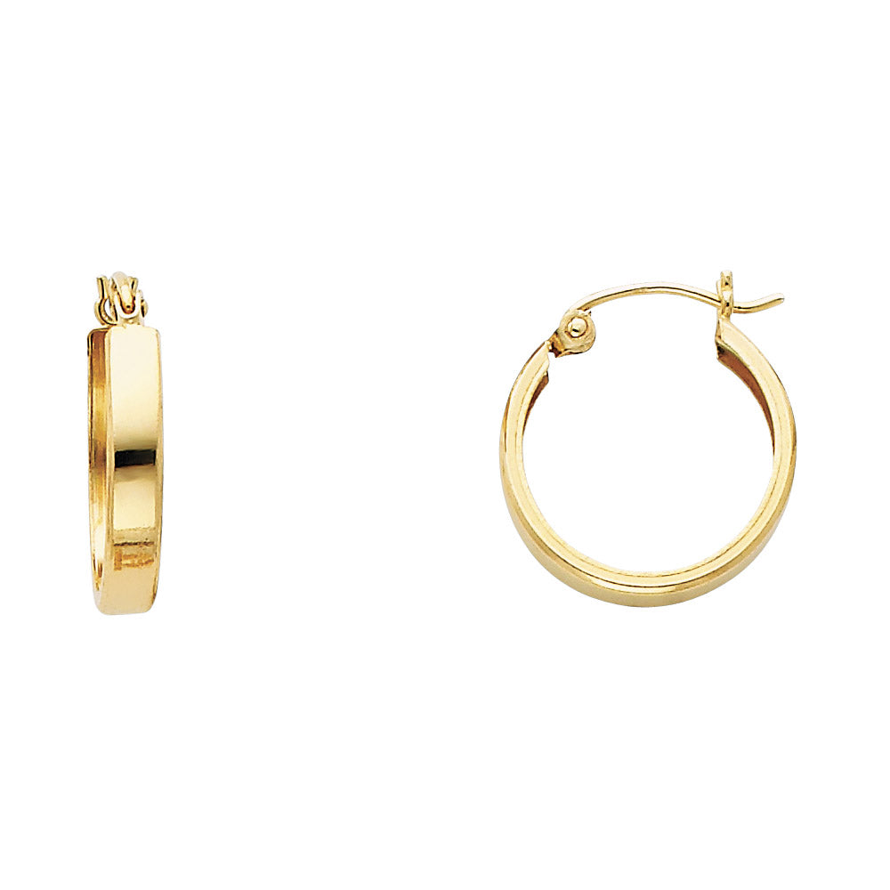 14K Yellow Gold Plain Huggies