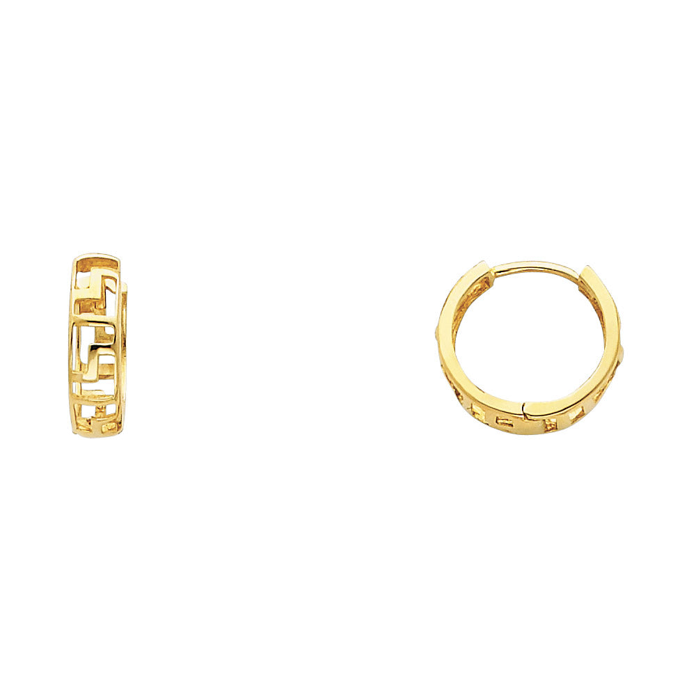 14K Yellow Gold Designer Huggies