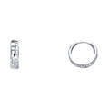 14K White Gold Designer Huggies