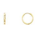 14K Yellow Gold Dia-Cut Huggies