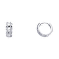 14K White Gold Dia-Cut Huggies
