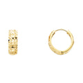 14K Yellow Gold Dia-Cut Huggies