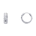 14K White Gold Dia-Cut Huggies