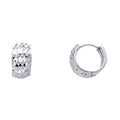 14K White Gold Dia-Cut Huggies