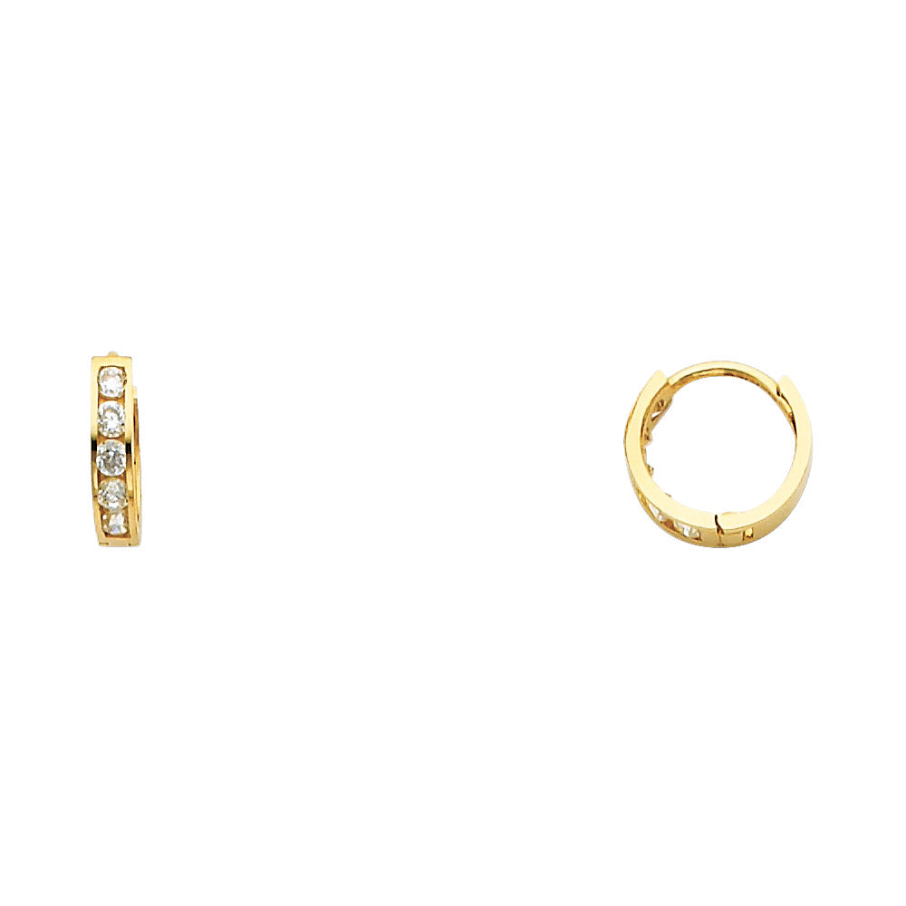 14K Yellow Gold CZ Huggies (ER236)