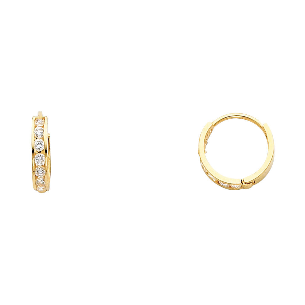 14K Yellow Gold CZ Huggies (ER238)