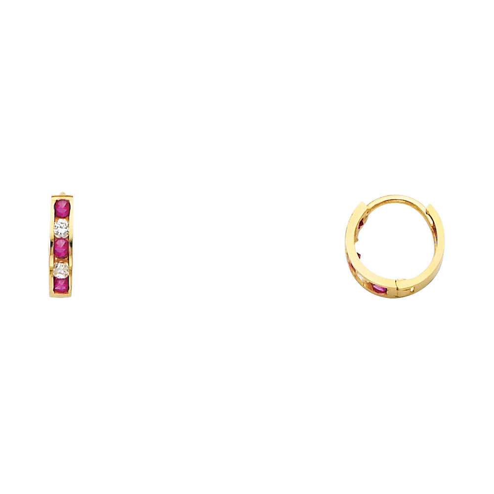 14K Yellow Gold CZ Huggies (ER239)