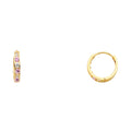 14K Yellow Gold CZ Huggies (ER242)