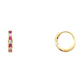 14K Yellow Gold CZ Huggies (ER243)