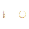 14K Yellow Gold CZ Huggies (ER244)