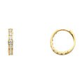 14K Yellow Gold CZ Huggies (ER246)