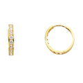 14K Yellow Gold CZ Huggies (ER247)