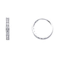 14K White Gold CZ Huggies (ER247W)
