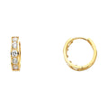 14K Yellow Gold CZ Huggies (ER248)