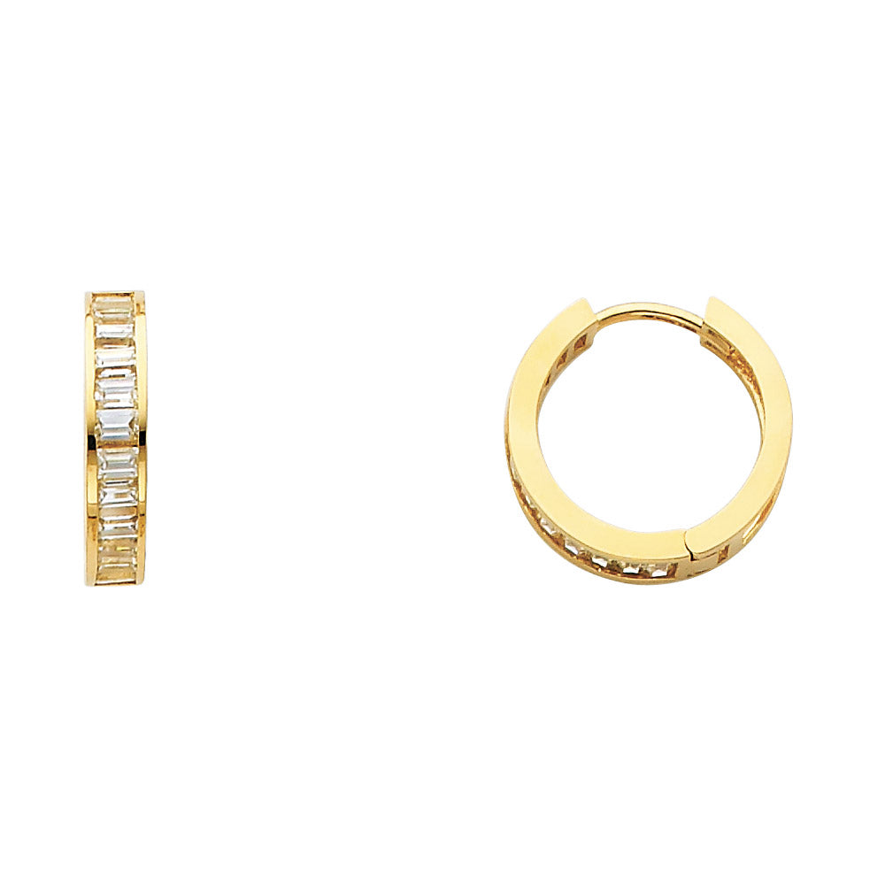 14K Yellow Gold CZ Huggies (ER249)