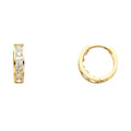 14K Yellow Gold CZ Huggies (ER250)