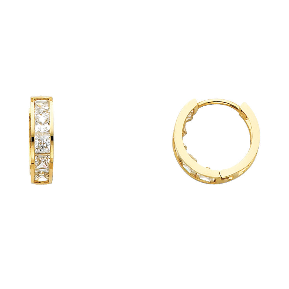 14K Yellow Gold CZ Huggies (ER250)