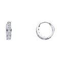 14K White Gold CZ Huggies (ER250W)