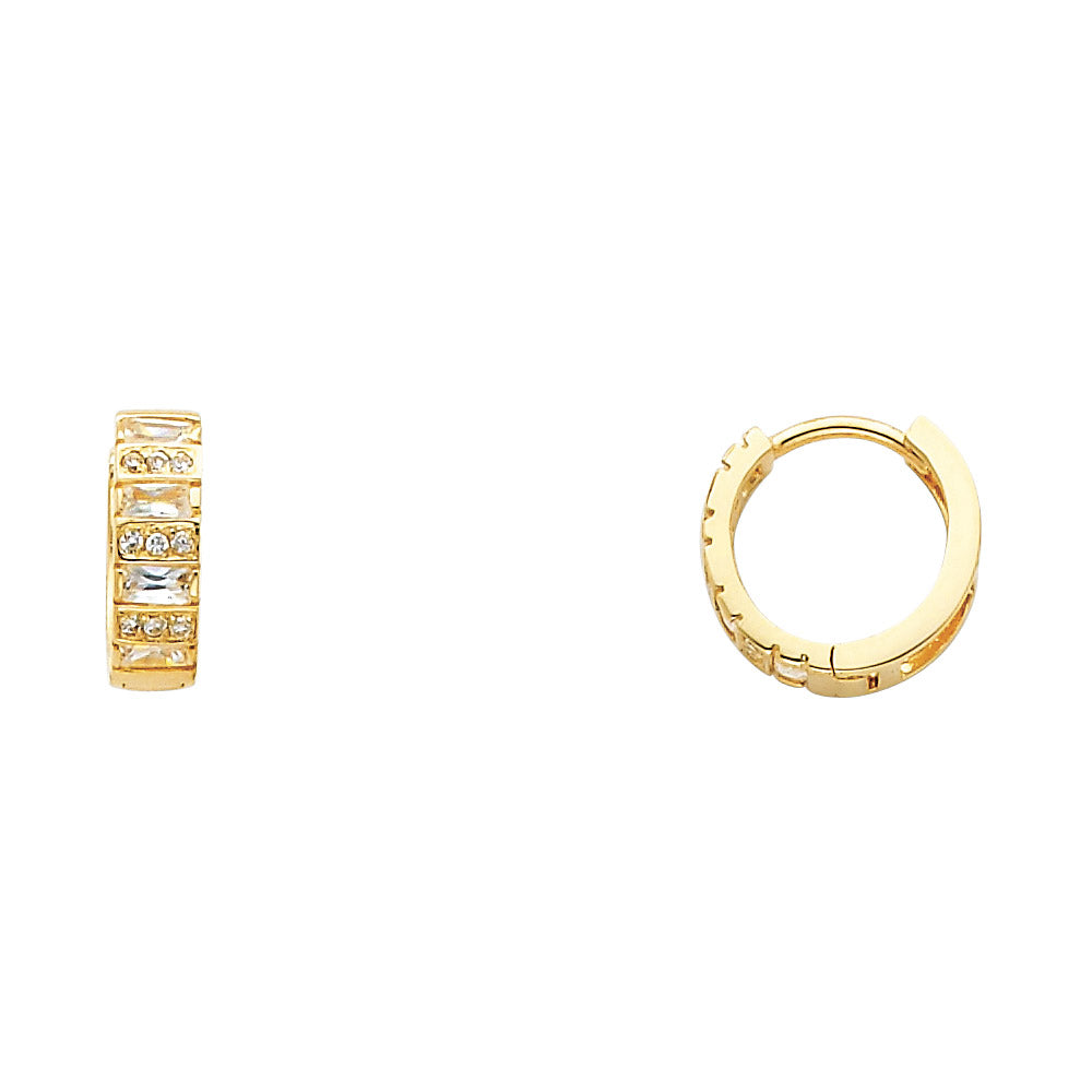 14K Yellow Gold CZ Huggies (ER252)