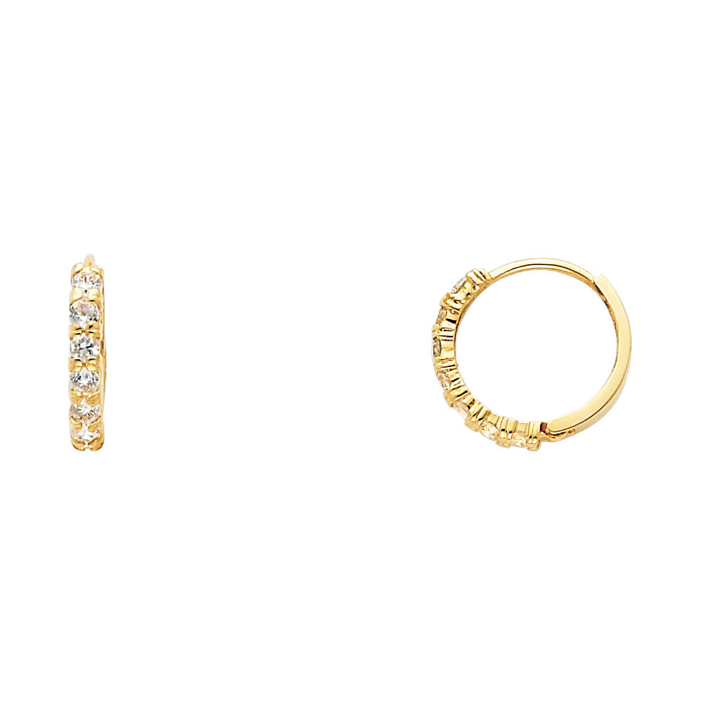 14K Yellow Gold CZ Huggies (ER256)