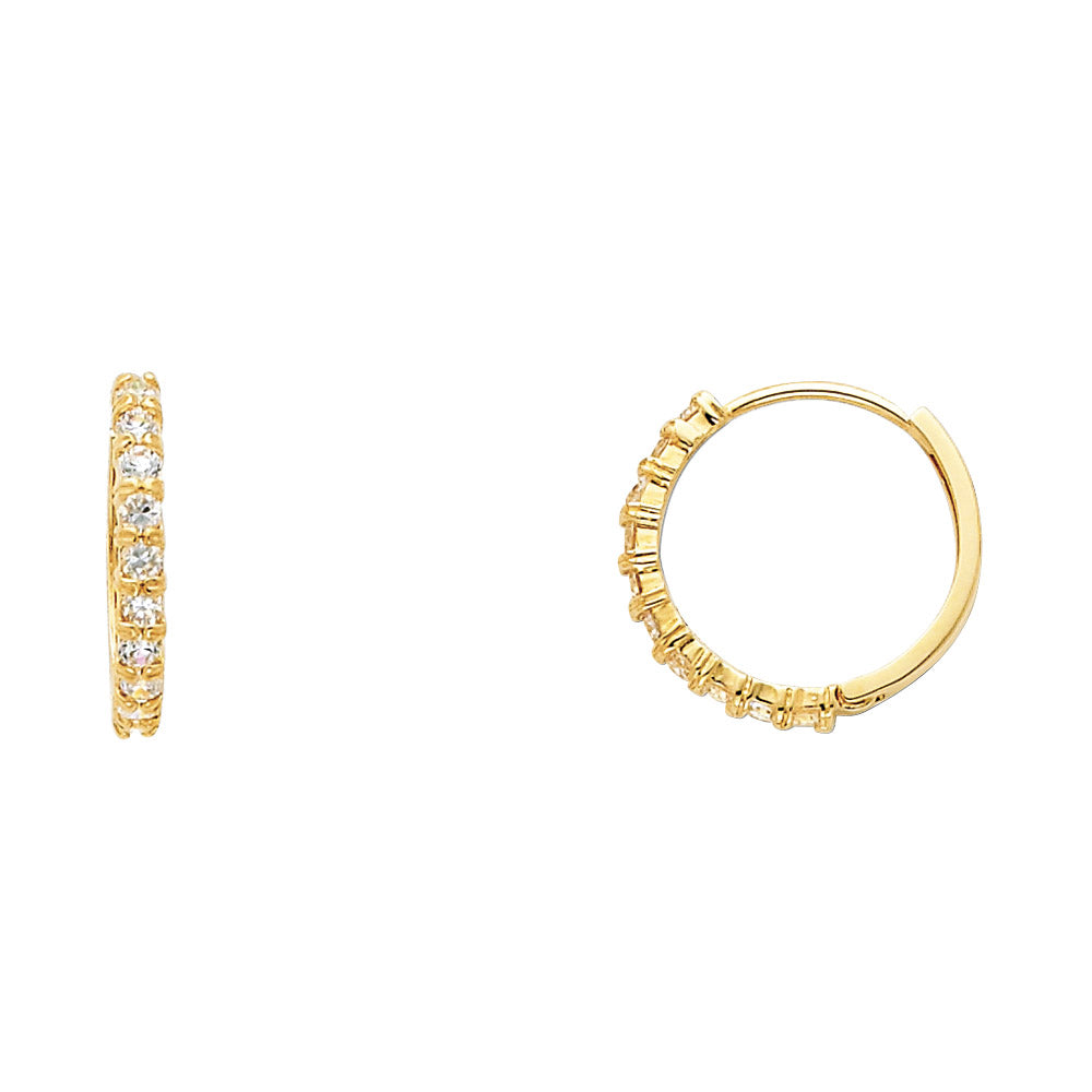 14K Yellow Gold CZ Huggies (ER257)
