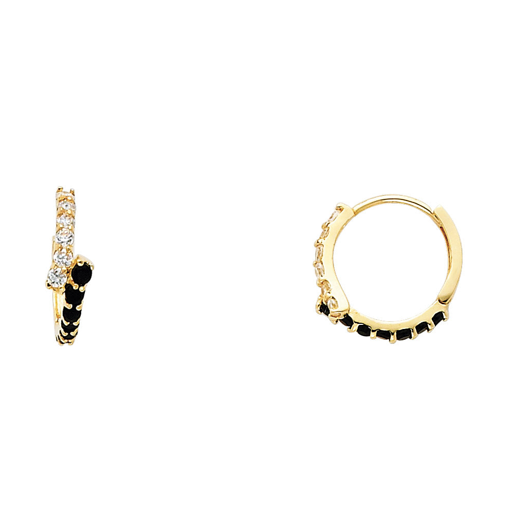 14K Yellow Gold CZ Huggies (ER259)