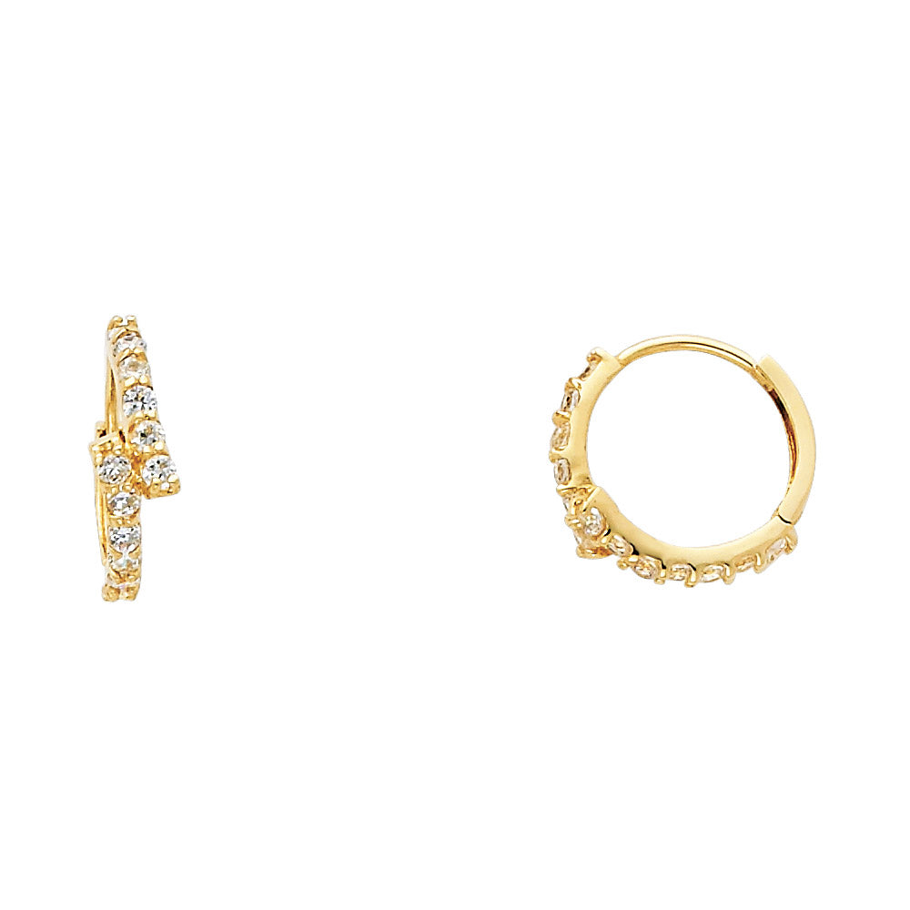14K Yellow Gold CZ Huggies (ER260)