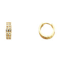 14K Yellow Gold Double CZ Huggies (ER262)