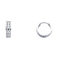 14K White Gold Double CZ Huggies (ER262W)
