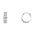 14K White Gold Double CZ Huggies (ER263W)
