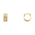 14K Yellow Gold Triple CZ Huggies (ER264)