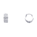 14K White Gold Triple CZ Huggies (ER264W)