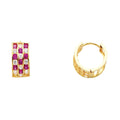 14K Yellow Gold Triple CZ Huggies (ER266)