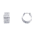 14K White Gold Triple CZ Huggies (ER267W)