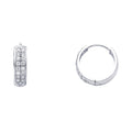 14K White Gold Double CZ Huggies (ER269W)