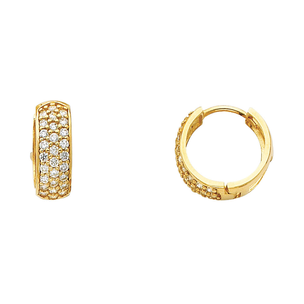14K Yellow Gold CZ Huggies (ER270)