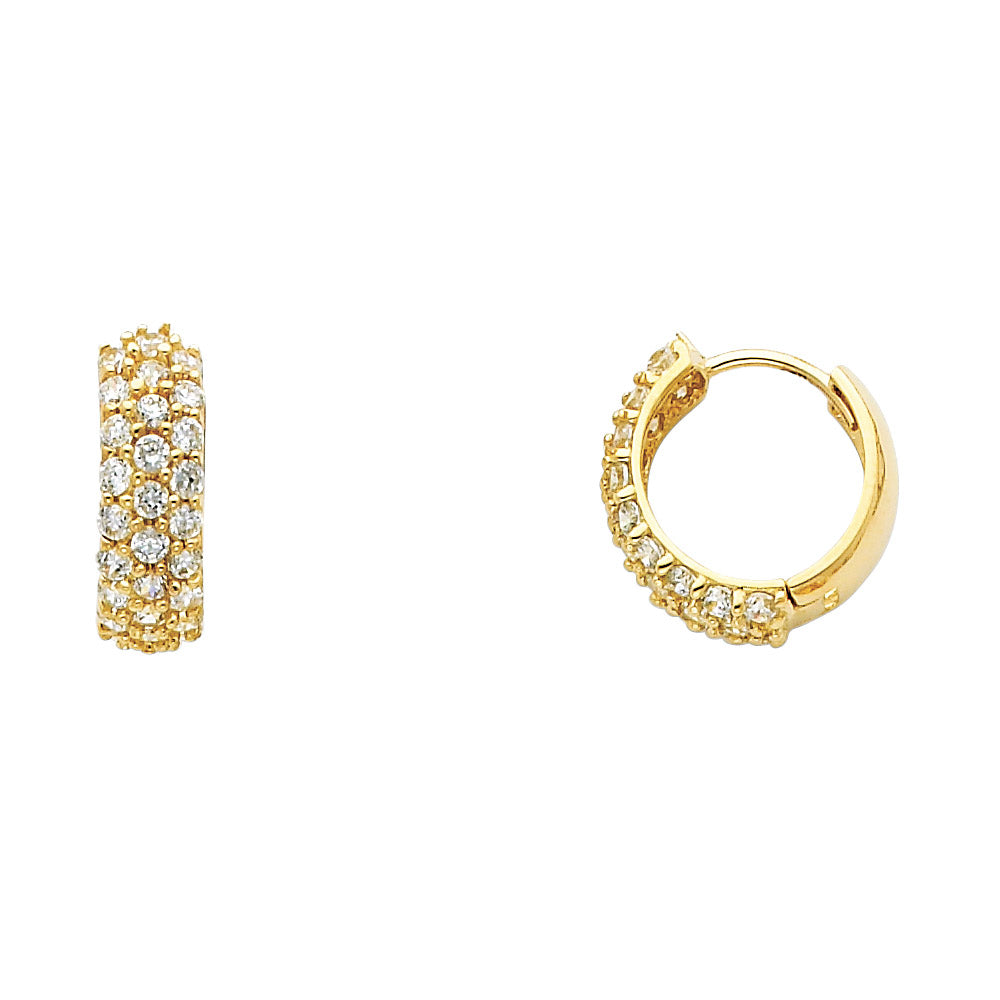 14K Yellow Gold CZ Huggies (ER272)