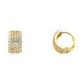 14K Yellow Gold CZ Huggies (ER273)
