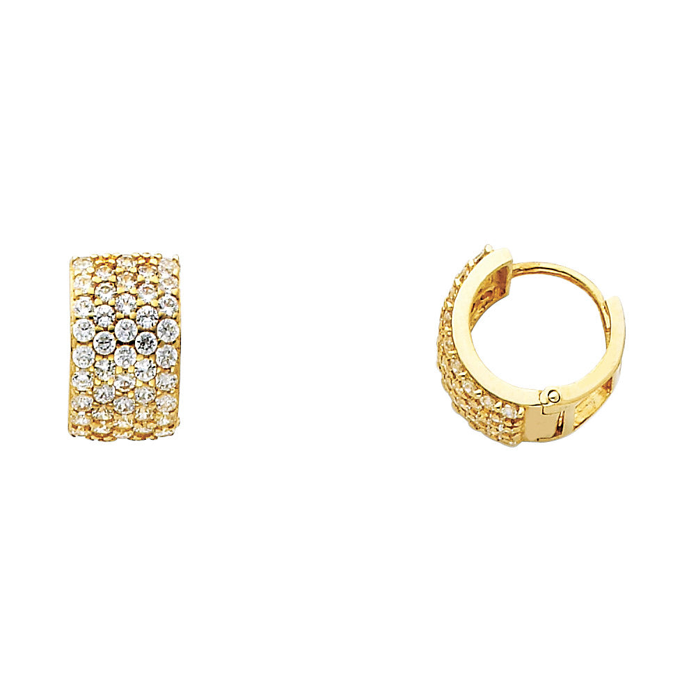 14K Yellow Gold CZ Huggies (ER273)