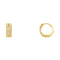 14K Yellow Gold CZ Huggies (ER274)