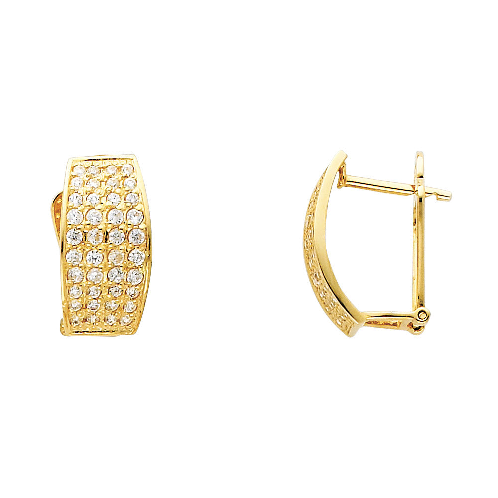 14K Yellow Gold CZ Huggies (ER276)