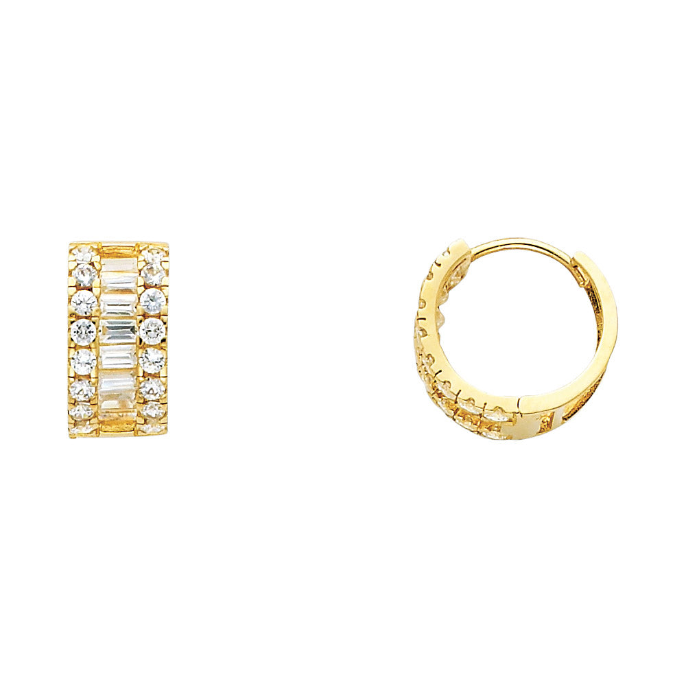 14K Yellow Gold CZ Huggies (ER278)