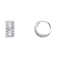 14K White Gold CZ Huggies (ER278W)