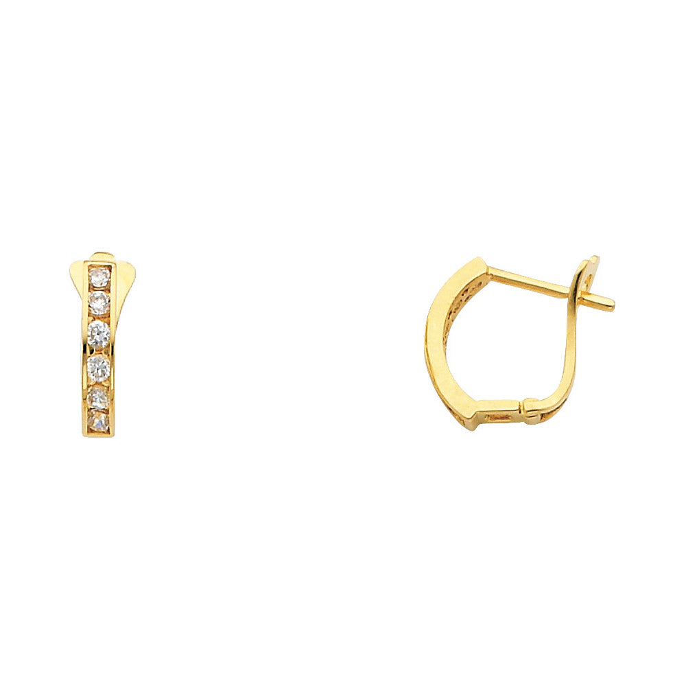 14K Yellow Gold CZ Huggies (ER280)