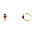 14K Yellow Gold Ladybug Huggies (ER287)
