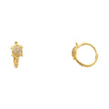 14K Yellow Gold Turtle CZ Huggies (ER288)